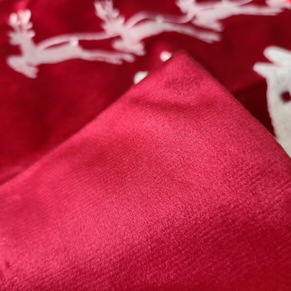 Red Christmas Pillow Cover Holiday Santa Decor Soft Embroidered Lumbar Case 20" - Picture 8 of 11